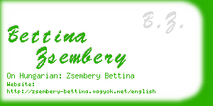 bettina zsembery business card